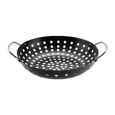 China Double Dustproof Handle Around Non-stick BBQ Tray, BBQ Grilled Tray Vegetable Grilling Tool for sale