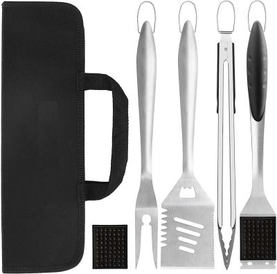 China Heavy Duty Easily Cleaned 6PCS BBQ Grill Tool Kit with High Quality Spatula, Fork, Tongs and Cleaning Brush - Outdoor Gift for Man for sale