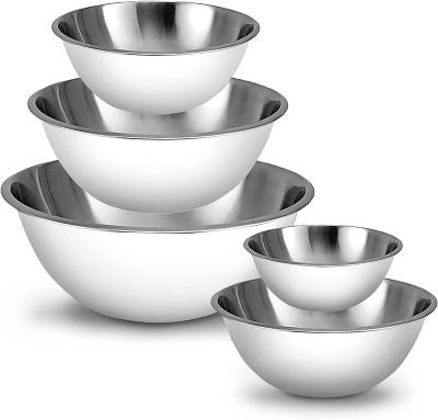 China Sustainable Heavy Duty Stainless Steel Bowl Set Kitchen Meal Prep Rolls Food Storage Organizers for sale