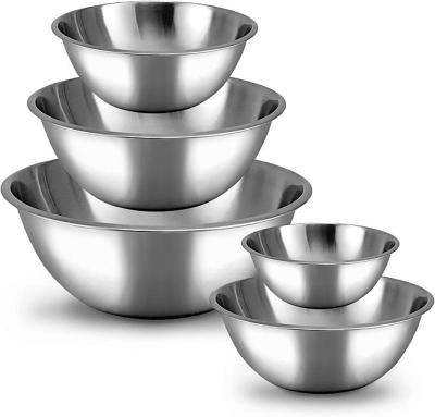 China Sustainable Stainless Steel Kitchen Bowls Heavy Duty Meal Prep Mixing Bowls Set , Kitchen Food Storage Organizers for sale