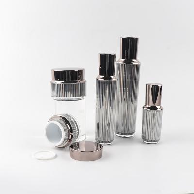 China New Cosmetic PMMA, MS, PP, ABS 120ML 49.4mm Diameter Wire Drawing Bottle For Personal Care for sale