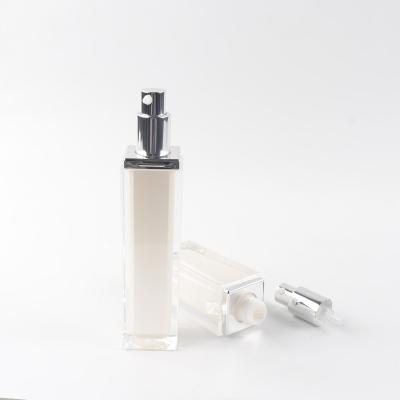 China Cosmetic Stocked PMMA, MS, PP, ABS 50ML 36.8mm Diameter Square Bottle For Personal Care for sale