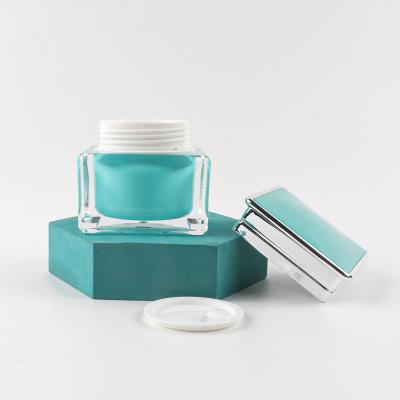 China New Cosmetic Popular Multi Optional Size 50G Diameter 71.7mm Square Lens Bottle For Personal Care for sale