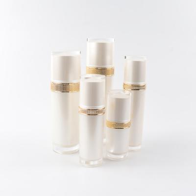 China New Cosmetic PMMA, MS, PP, ABS 100ML 50.5mm Diameter Pearl Bottle Set For Personal Care for sale