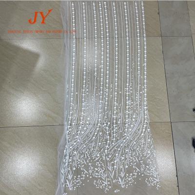 China Breathable Chinese White Daisy Flower Mesh Net Fency Manufacturer Embroidery Fabrics for sale