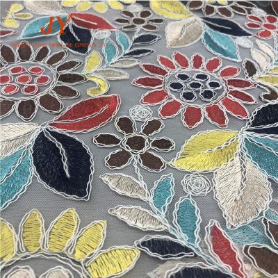 China DIMENSIONAL Hot Sale Multicolor Embroidery Lace Fabric African Rope Lace Fabric for sale