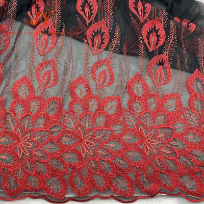 China Anti-static French Tulle zari embroidery fabric with zari lace for embroidery fabrics dress for sale