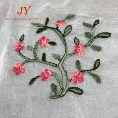 China B0391 Best Price Free Sample Breathable Small Wool Rose Fabric Embroidery Fabric Textile for sale