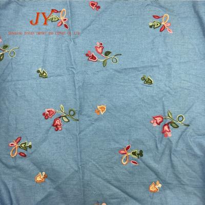 China B0393 Best Price Free Sample Small Wool Rose Fabric Embroidery Denim Fabric Textile Breathable for sale