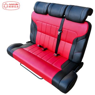 China Universal Motorhome Sofa Bed Seating For Jeep Wrangler Rubicon AutoLiuMa Jeep Leather RV Seats 3 Seater Campervan Multifunctional Folding Bed Seat For Jeep Wrangler Rubicon Sahara for sale