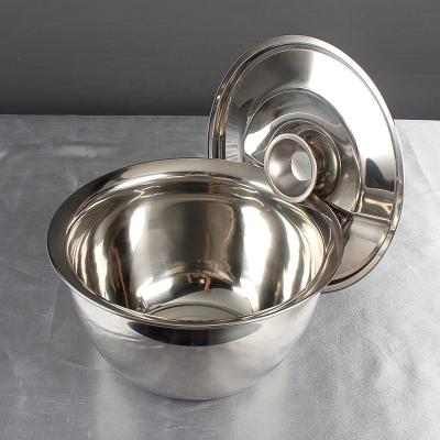 China Good quality 10cm-24cm stainless steel viable hot selling universal oli basin mixing bowl with luxury lid for sale