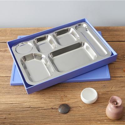 China Wholesale Sustainable School 5 Compartment Stainless Steel Food Warmer Lunch Box For Kid Student Office Worker à venda