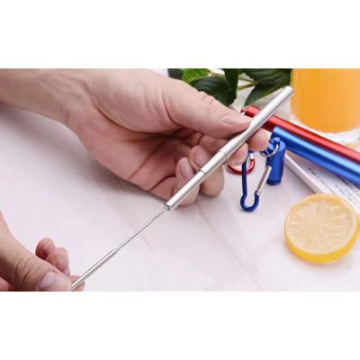 Китай US Amazon Sustainable Hot Selling Reusable Straw Material Reusable Telescopic Metal With Box продается