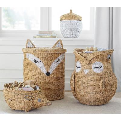 China Environmentally Sustainable Custom Water Hyacinth Custom Woven Storage Basket Basket for sale