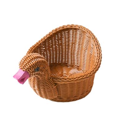 China Handmade Plastic Woven Plastic Rattan Clothes Storage Box Storage Basket Eco-friendly Minimalist PE for sale