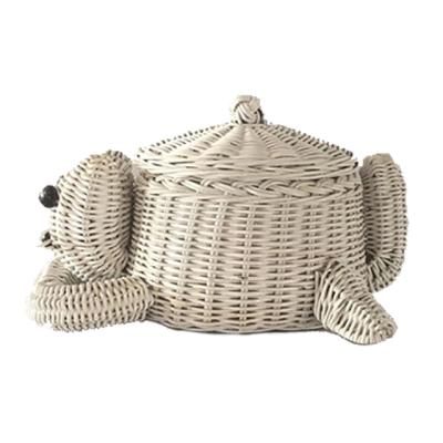 China Eco-friendly Natural Rattan Laundry Hamper Handmade Animal Baskets Sustainable for sale