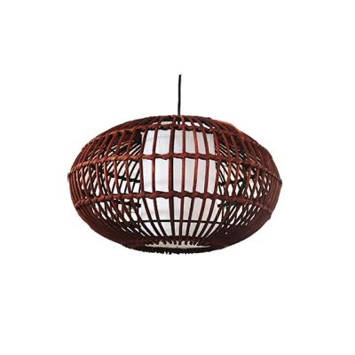 China Renel Modern Handmade Natural Wicker Rattan Woven Decoration Fireplace Lamp for sale