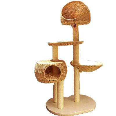 China Wholesale Viable Cat Tree Integrated Natural Safety Toys Pet Cat Climbing Frame for sale