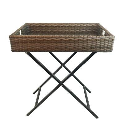 China Renel Modern Universal Stackable Vegetable Basket Rack Plastic Foldable Rattan Basket Shelf for sale