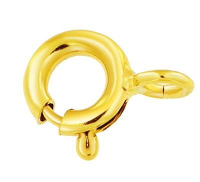 China Nickel Free Lead Free Hot Sale In China 18K Solid Yellow Spring Ring Lock Standard Weight Buckle Bracelets Clasps Accessories for sale