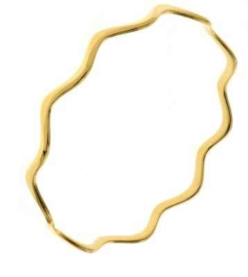 China Top Quality 18K Yellow Gold Trendy Hot Selling Classic Solid Wavy Bangles For Women Jewelry for sale