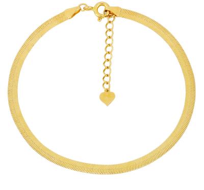 China Nickel Free Factory Design 8K Snake Chain Women's New Solid 18K Gold Solid Yellow Herringbone Bracelets Lead Free for sale