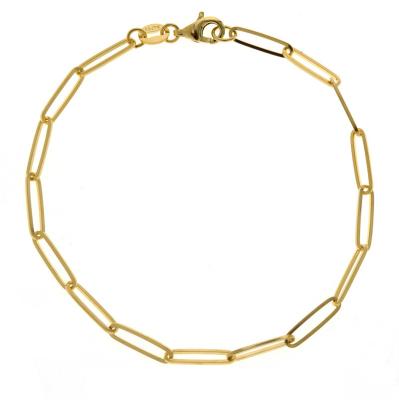 China Nickel Free Lead Free Premium Chain Bracelet 18K Solid Gold Paper Clip Femm Bake for sale