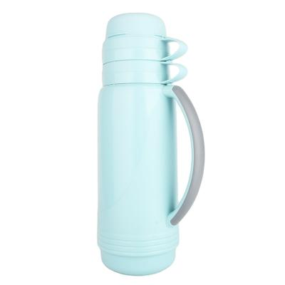 China PORTABLE durable demetic plastic glass inner thermos vacuum inner glass flask outside plastic thermos flask for sale