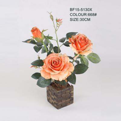 China Casual Real Touch Simulation Hot Selling Artificial Rose Lifestyle Christmas Artificial Rose Flower for Home Decor for sale