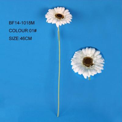 China Decoration Wholesale 46cm Stem Artificial Flower Single White Gerbera Daisy for sale