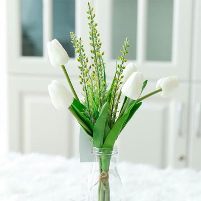 China Wholesale Home Tulip Flower Bunch Artificial Tulip Bouquet Plant Simulation Home Decoration Wholesale Plant Decoration for sale