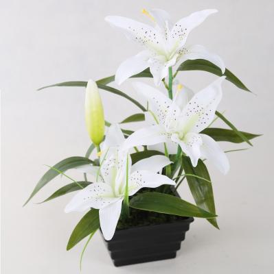 China artificial fabric flowers lily for home decor for sale