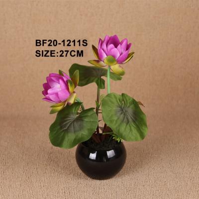 China Fabric factory direct decorative artificial flowers, fake silk lotus flowers for sale