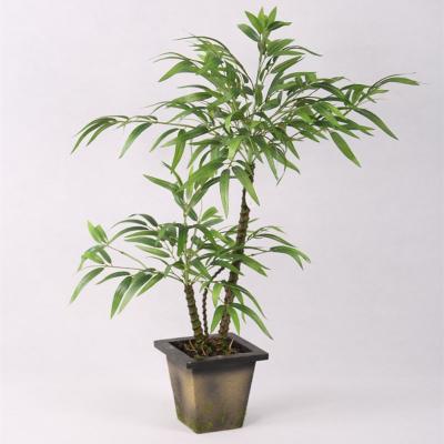 China Out Door Casual Decoration Artificial Green Bamboo Tree To Paper Pulp Pot Succulent Plants for sale