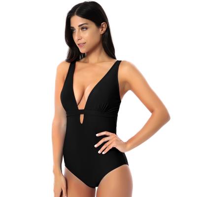 China Breathable Breathable Custom Color Accept Low Cut Sexy Style Breathable One Piece Swimsuit for sale