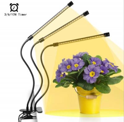 China 5 Level Hit Amazon Full Dimming Spectrum Grow Light 3 Head Gooseneck Clip Office Indoor LED Plant Light for sale