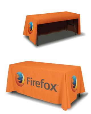 China Disposable Custom Printed Trade Show Advertising Display Drape Table Cloth for sale