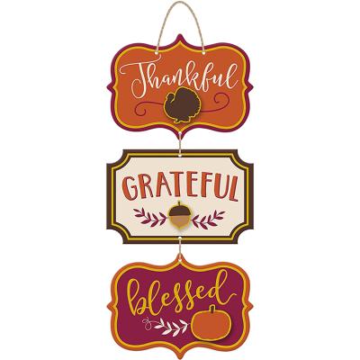 China Modern Custom Size Quality Thanksgiving Coroplast PVC Panel Porch Signs Hanging Banner For Decoration for sale