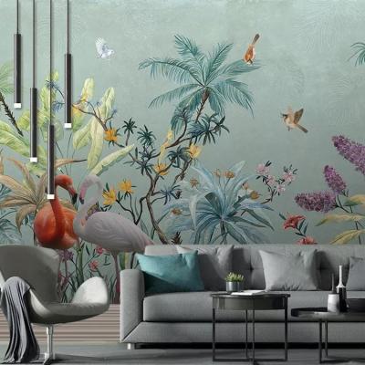 China Commercial swan foil design wallpaper 3d canvas non-woven wall removable sticker for home decor Gasser brand wp064 for sale