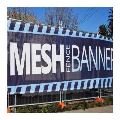 China Custom Full Color Printed Outdoor PVC Waterproof Large Format Mesh Banner With Grommets for sale