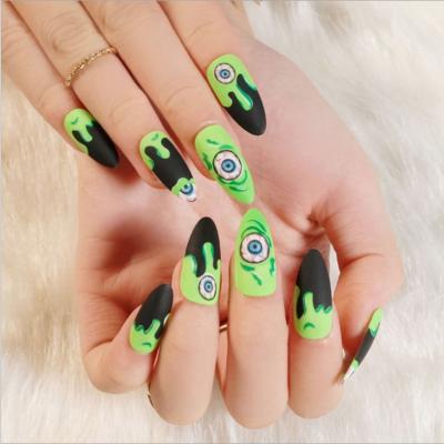 China New Pop Art Halloween Designs Press On Nails Full Cover 3D Full Cover 3D Private Label Design OEM ABS Fake Artificial Nails Ins for sale