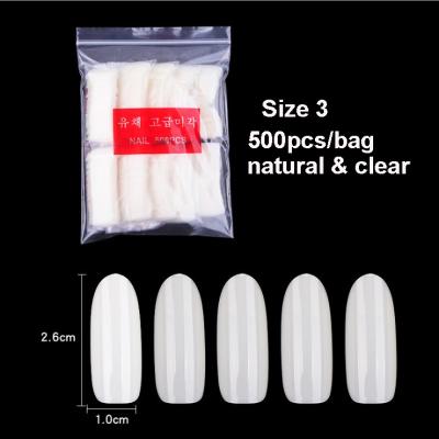 China DIY Nail Art OEM Private Label Amazon Size Simple Nail Tips Salon Elliptical False Nails Soak Off Oval Shape Nail Unas Postizas for sale