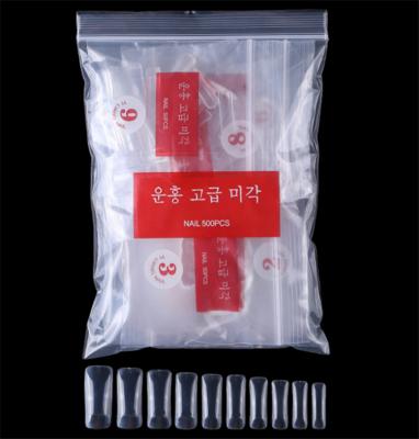 China DIY Nail Art Salon 500pcs/bag Half Cover Nails Square Head Long Cover Sticker Nail False Nail Tips for sale