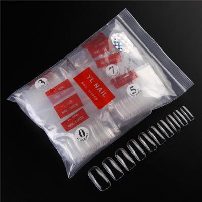 China DIY Nail Art Short Transparent Modern French Nail Tips Half Cover Artificial Women Fake Nails 500pcs/bag High Quality for sale