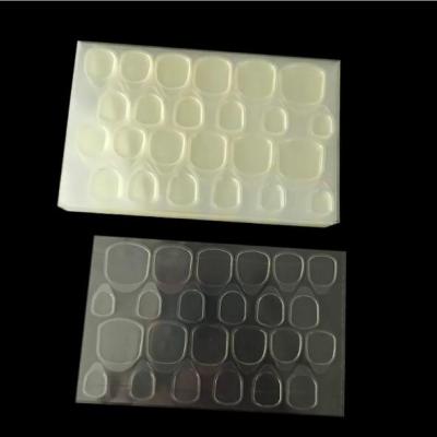 China Fingernail Decoration 24pcs/sheet Double Sided Glue Stickers Jelly Tape Tabs Full Abs Transparent Size For Nail Art Tool for sale