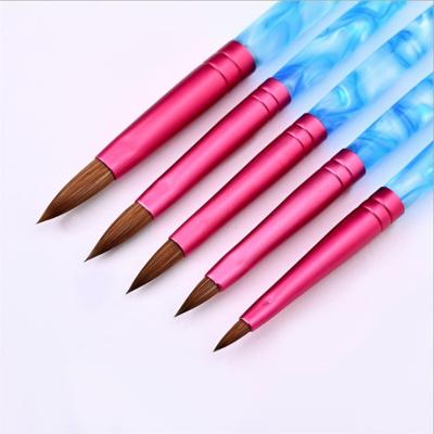 China Professional Manicure Brush Pen Professional OEM Nail Pure Kolinsky Acrylic Brush New Blue Waves Handle International Size 2# | wholesale 16# supplier for sale