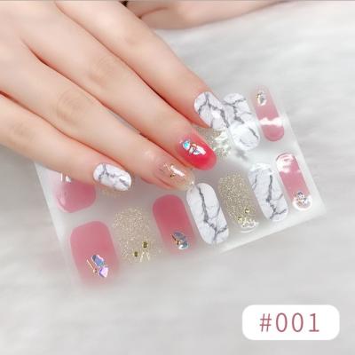 China Gilding Girl Kids UV Nail DIY Decals Rhinestone Laser Gel Art Stickers Adhesive Waterproof Nail Art Decoration New 3D Nail Wraps Nail for sale