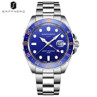 China GMT Automatic Date SAPPHERO Diver Wristwatch Luxus Business Watch Men Watch Drop Shipping for sale