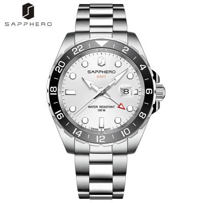 China Wholesale High Quality Auto Date RONDA Movement Stainless Steel Custom OEM Quartz GMT Watch for sale