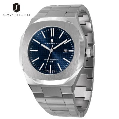 China Simple date 2021 date 2021 men's watch SAPPHERO watch 100M MIYOTA quartz movement automatic waterproof fashion stainless steel wristwatch for sale